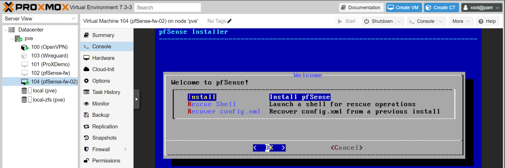 Installing pfSense on Proxmox