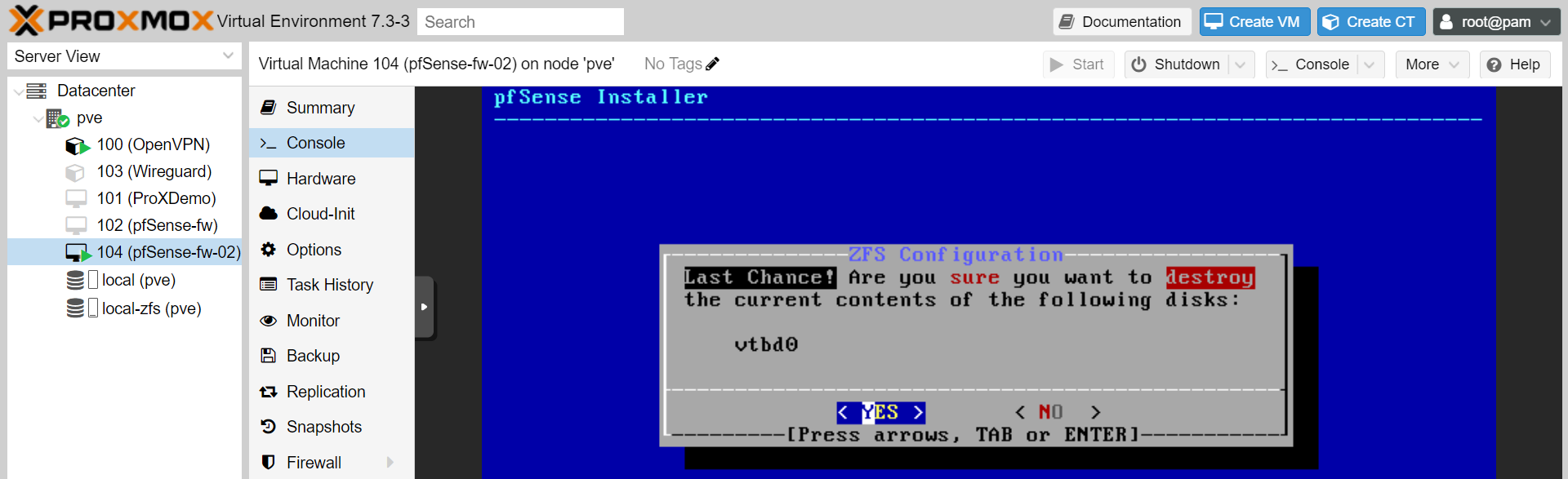 Installing pfSense on Proxmox