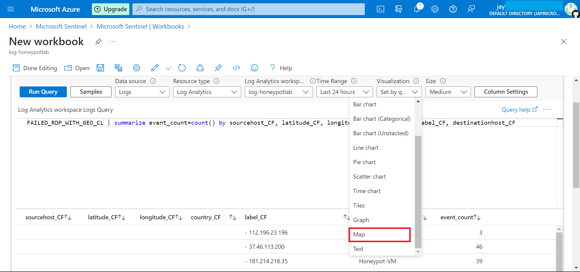 Detect brute-force attacks and mapping it through Azure Sentinel.