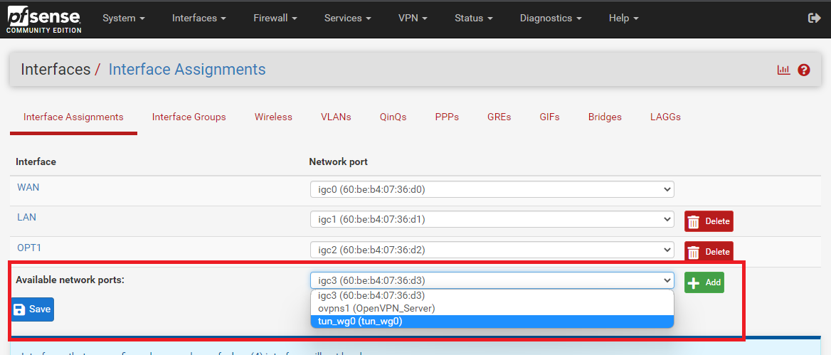 WireGuard VPN on pfSense Router