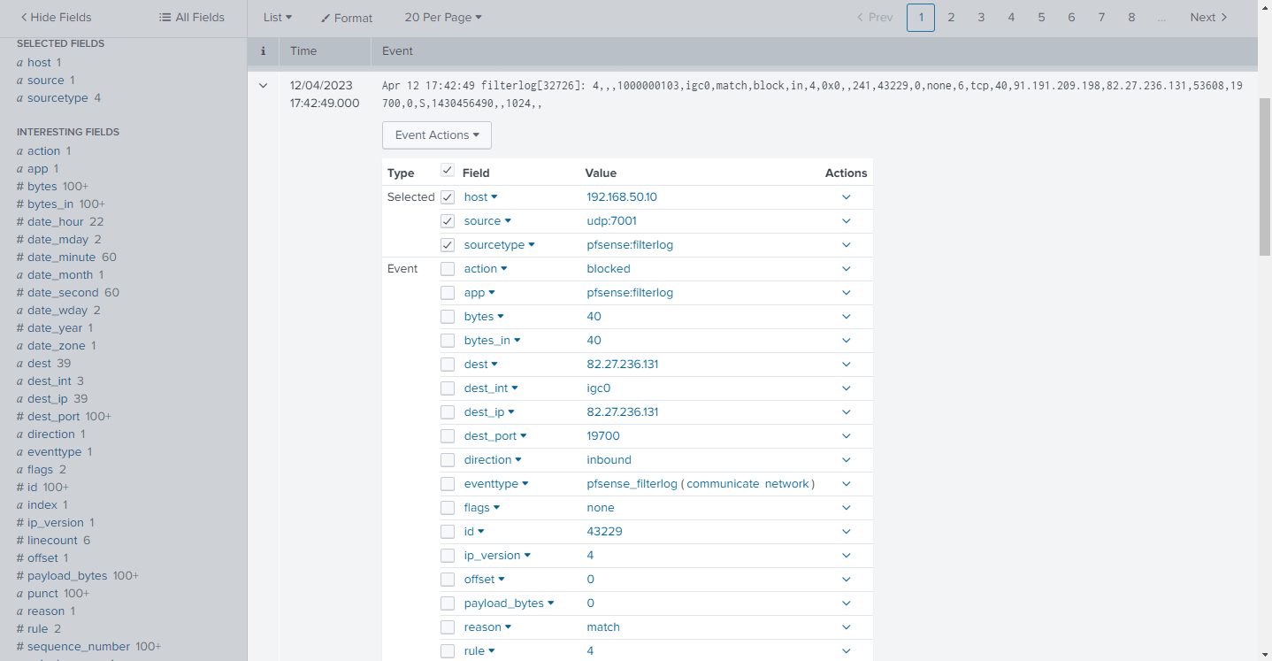 Using Splunk to monitor pfSense Logs