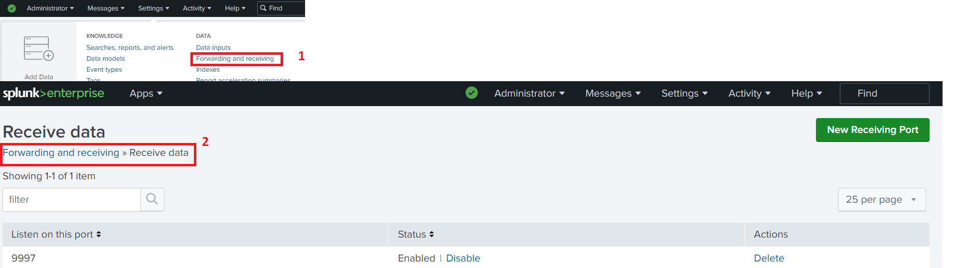 Setting up splunk forwarder